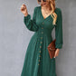 Waist slimming A-line skirt V-neck elastic sexy dress